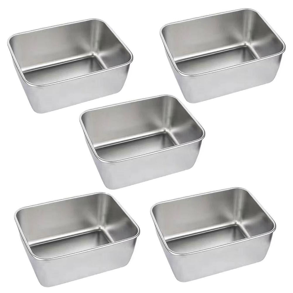 5 X Stainless Steel Portion Box Rectangular Plates - Walmart.com