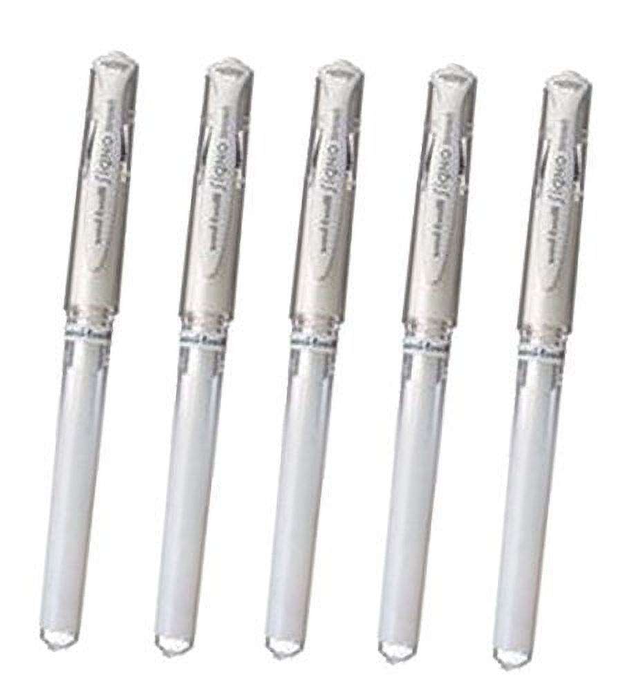 5 X Uni-Ball Signo Broad Point Gel Impact Pen White Ink-1.0mm / Total 25 Pens