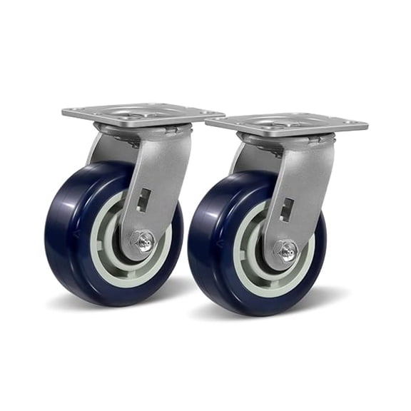 5"X2" Heavy Duty Industrial Casters,Polyurethane on Polypropylene Caster Wheels,Swivel Caster for Supermarket and Warehouse Flatbed Cart, 1600 lbs Capacity 2 Pack