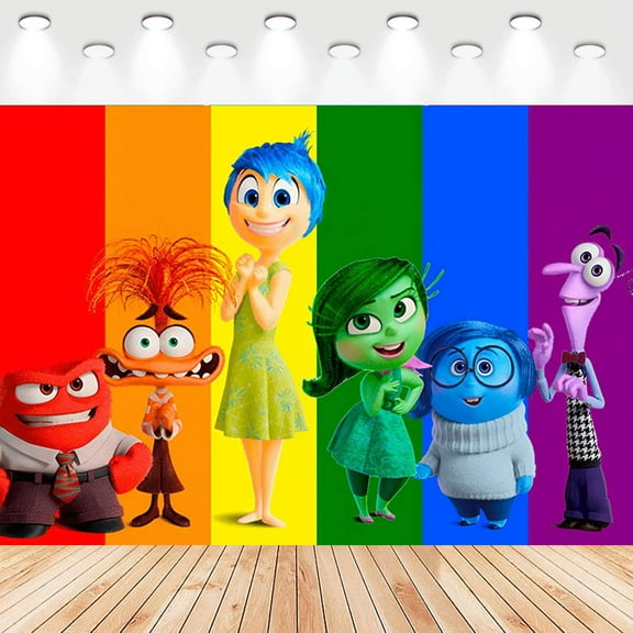 5 X3ft Inside Out Cartoon Birthday Party Decorations Supplies, Masks Party Photography Backdrop Photo Decor Banner, Kids Boys Baby Shower Photography Backdrop