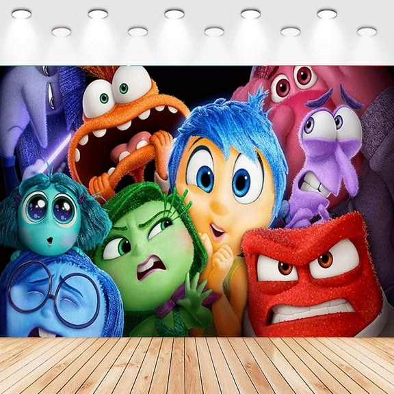 5 X3ft Inside Out Cartoon Birthday Party Decorations Supplies, Masks Party Photography Backdrop Photo Decor Banner, Kids Boys Baby Shower Photography Backdrop