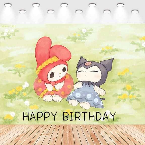 5 X3ft Kuromi Cartoon Birthday Party Decorations Supplies, Masks Party Photography Backdrop Photo Decor Banner, Kids Boys Baby Shower Photography Backdrop