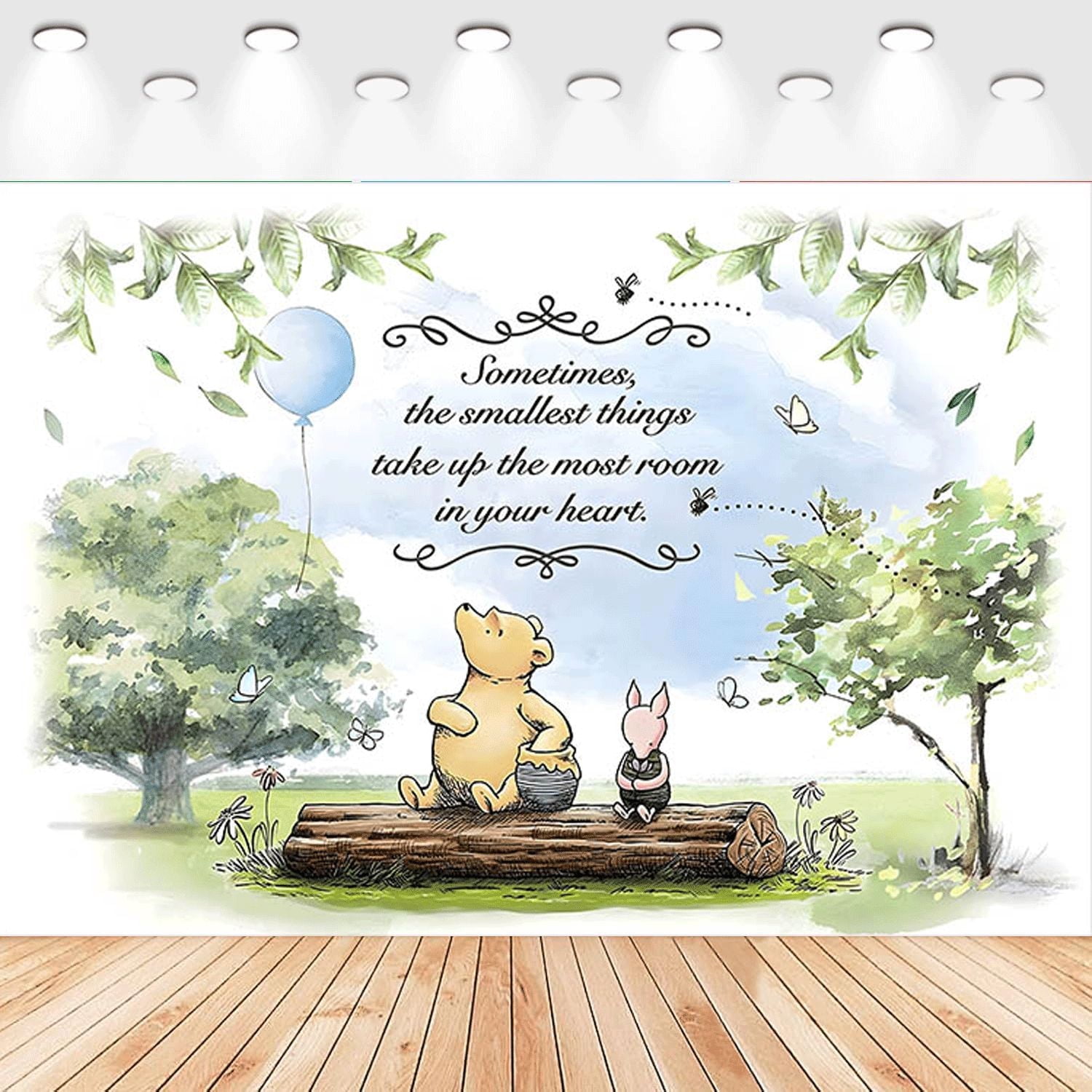 5 X3ft Winnie the Pooh Cartoon Birthday Party Decorations Supplies, Masks Party Photography Backdrop Photo Decor Banner, Kids Boys Baby Shower Photography Backdrop