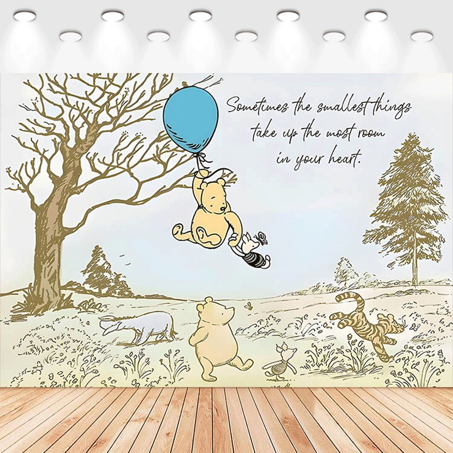 5 X3ft Winnie the Pooh Cartoon Birthday Party Decorations Supplies, Masks Party Photography Backdrop Photo Decor Banner, Kids Boys Baby Shower Photography Backdrop