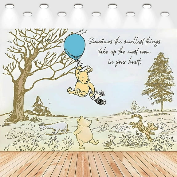 5 X3ft Winnie the Pooh Cartoon Birthday Party Decorations Supplies, Masks Party Photography Backdrop Photo Decor Banner, Kids Boys Baby Shower Photography Backdrop