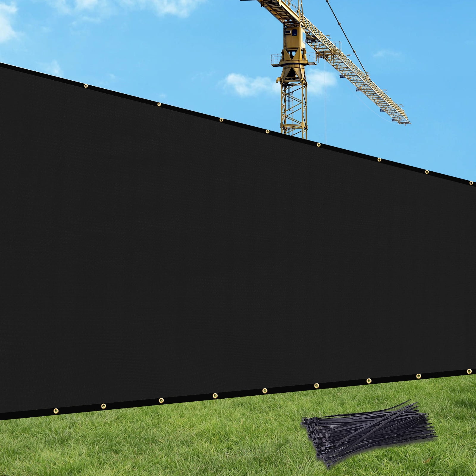 5'X50' HDPE Privacy Fence, Black