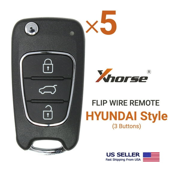 5× Xhorse Universal Wire Flip Remote Hyundai Style 3 Buttons XKHY02EN