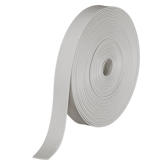 5 Yard 12mm PU Faux Leather Strips, Fold Over Leather Strap Roll Double Sided Faux Supplies for DIY Craft Projects, Gray