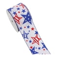 thumbnail image 1 of 5 Yard 4th of July Red White and Blue Wired Edge Ribbon Patriotic Star and Striped Ribbons Set DIY Crafts for Memorial Day Gift Wreath Bow Craft Party Decor, 1 of 9