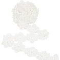 thumbnail image 1 of 5 Yard Flower Lace Pearl Trim Ribbon 2.4inch Wide Embroidered 3D Flower Lace Edge Trim White Organza Lace Trim DIY, 1 of 9