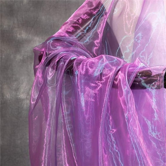 5 Yard Long 59-Inch Wide Sheer Iridescent Organza Fabric, Shinny Wedding Party Photography Scene Arrangement Decor, Perfect for Fairy Costume Voile Doll Clothes Sewing DIY