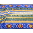 thumbnail image 1 of 5 Yard Lot Fabric Printed Spandex Stretch Yellow Orange Green Blue Striped Aztec D304, 1 of 2