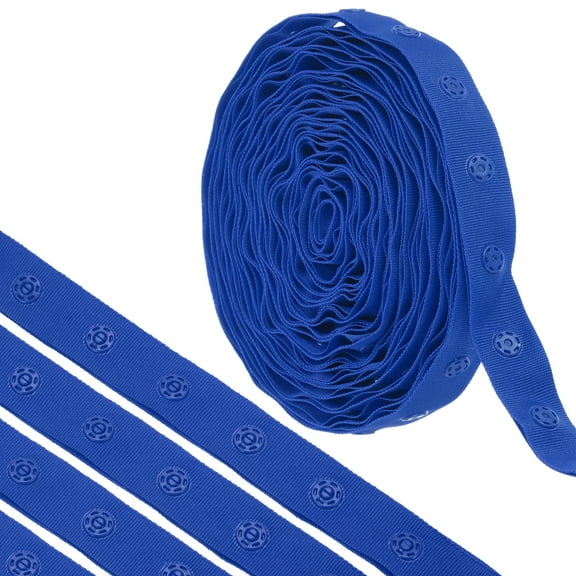 5 Yard Snap Button Tape for Sewing Cotton Snap Button Trim Fastener Buckles Tape for Clothes Fabric DIY, Blue