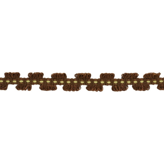 5 Yard Value Pack / 7/8 inch Chocolate Collection Yellow, Dark Brown Gimp Braid / Style# 0078CHG Color: Pistachio Ganache - CC02 (15 Ft / 4.6M)