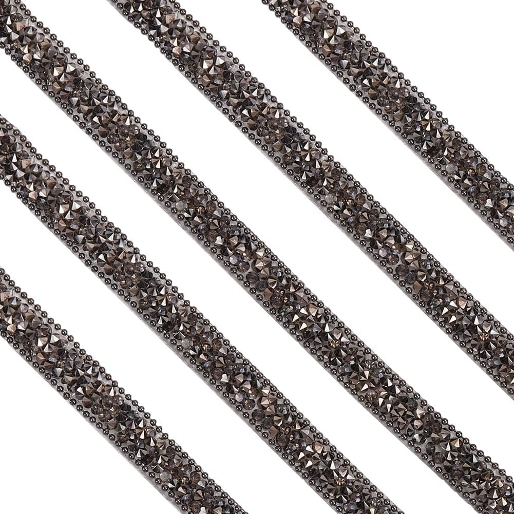 5 Yards 0.39in Black Rhinestone Ribbon Rhinestones Tape Self Adhesive ...