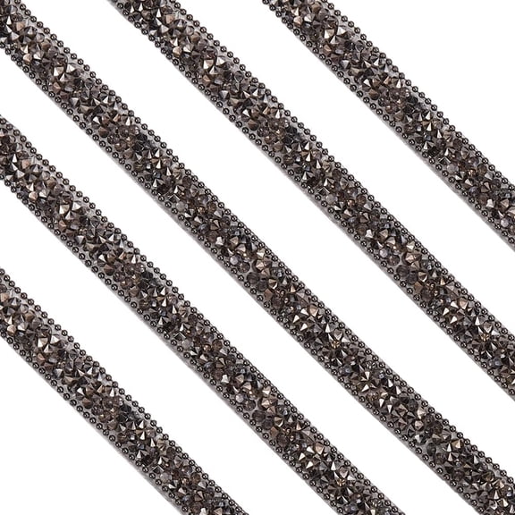 5 Yards 0.39in Black Rhinestone Ribbon Rhinestones Tape Self Adhesive Ribbon Roll Bling Gem Diamond Strips Trim Resin Gems Tape for Crafting Arts DIY Party Clothing Car Phone Decor diy