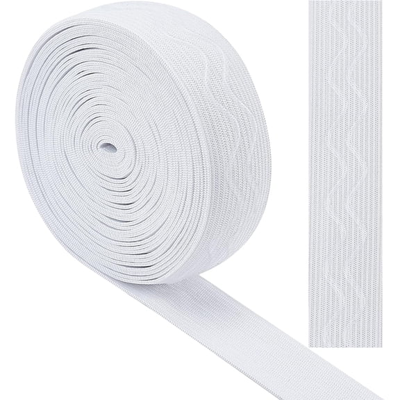 5 Yards 1 Inch Wide Non-Slip Elastic Ribbon Wave Silicone Elastic Gripper Band Tape Stretch Rubbers Elastic Straps Belt Waistband for DIY