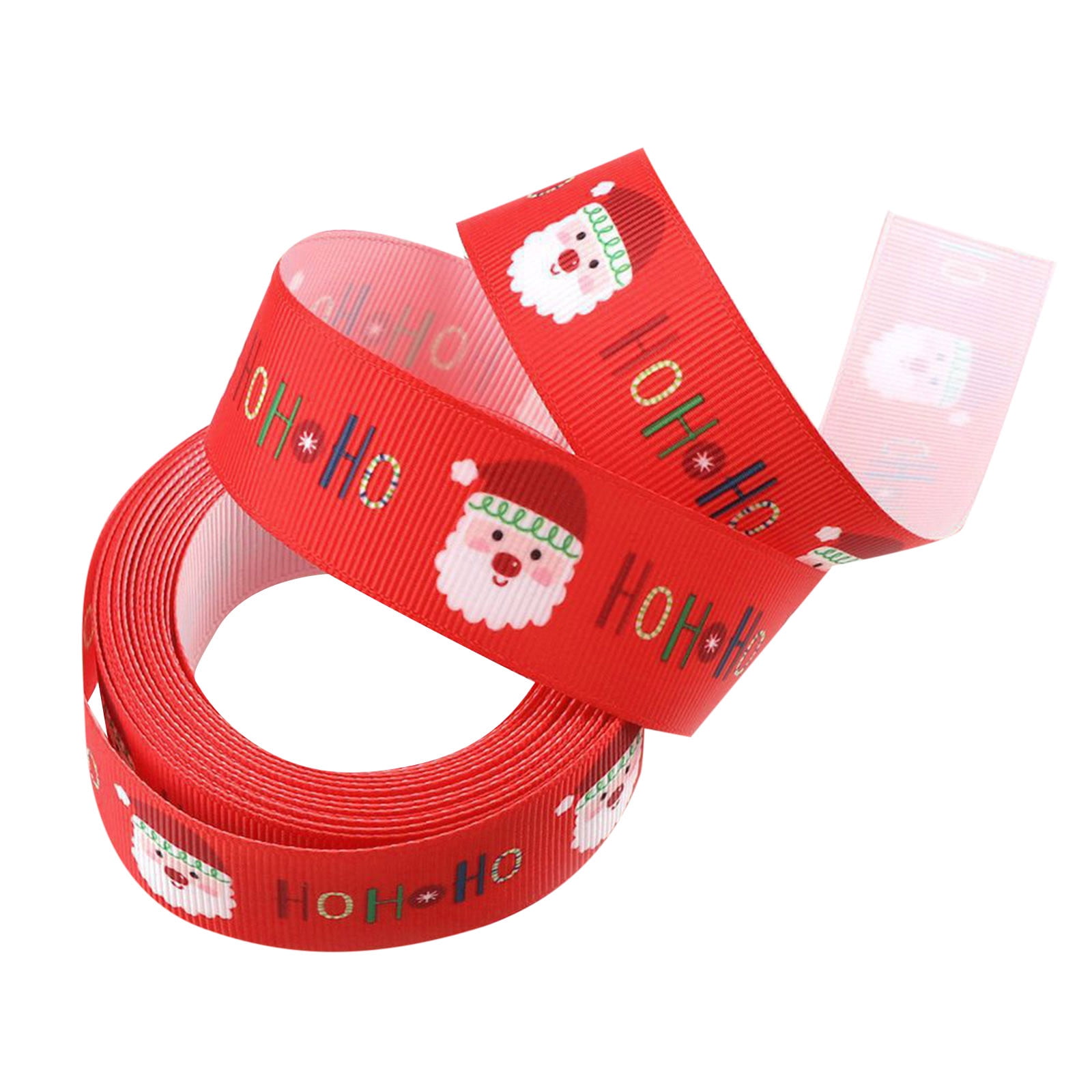 5 Yards 2.5cm Wide Christmas Gift Packaging Ribbon Satin Printed Ribbon