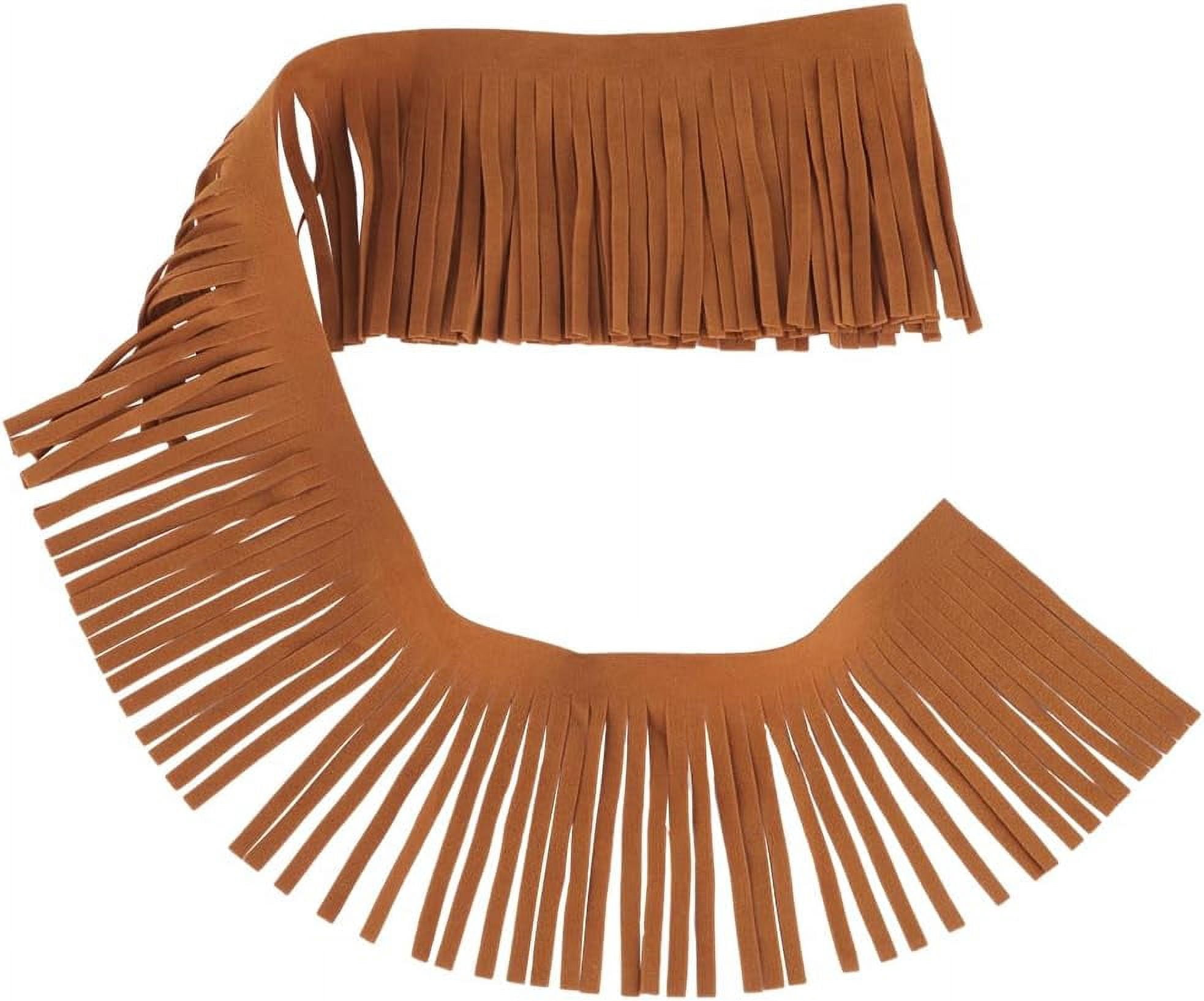5 Yards 2.95 Inch Double Side PU Leather Fringe Tassel Trim Brown Faux  Leather Dance Skirt Tassel Sewing Wrap Cover for DIY Sewing Dress Crafts  Skirt Garment Curtain Bags Shoe Decoration -