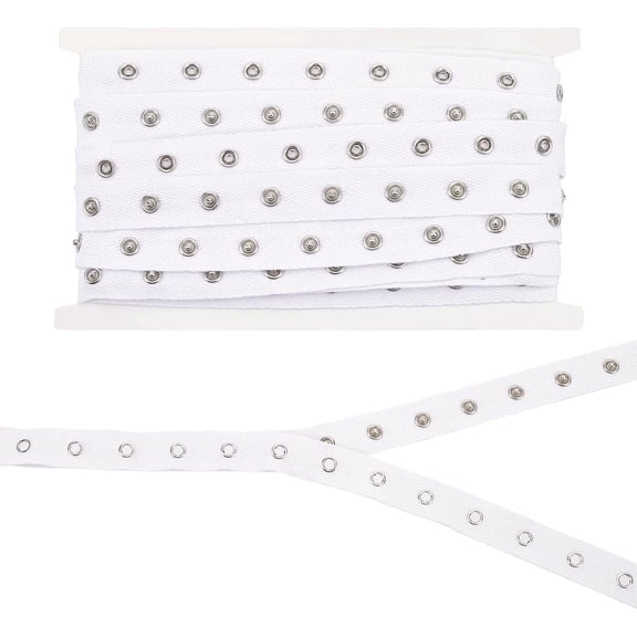 5 Yards 201 Stainless Steel Snap Button Tape Herringbone Cotton Fasteners Trim Ribbon for DIY Sewing Crafts White 3/4 inch(20mm) gap: 18mm art