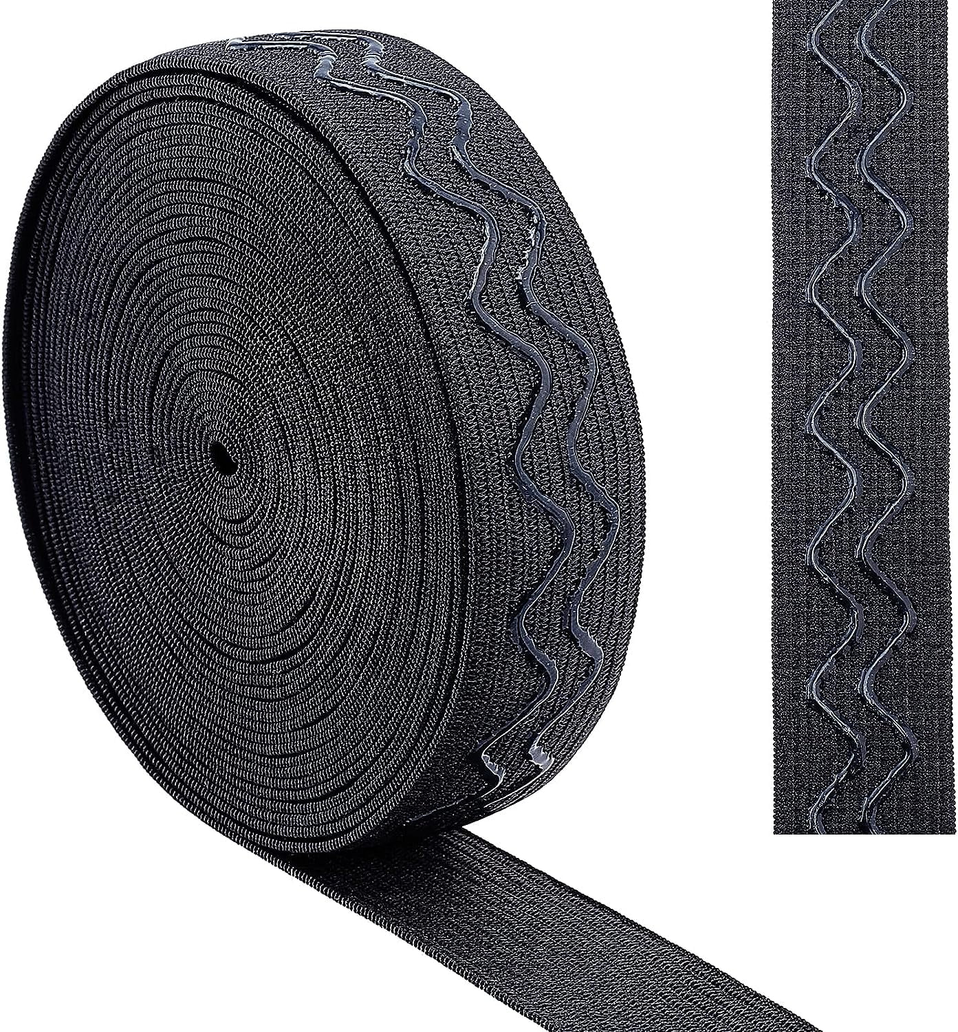 BEAMARKER, 5 Yards 20mm Wide Non-Slip Elastic Ribbon, Wave Silicone ...