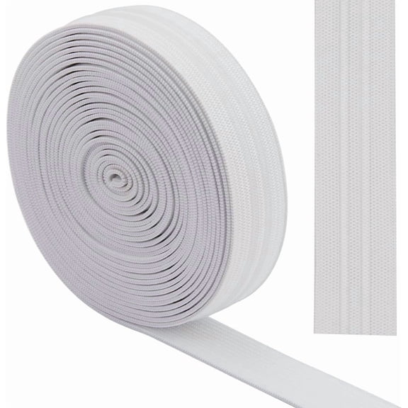 5 Yards 20mm Wide Non-Slip Elastic Ribbon White Straight Line Silicone Elastic Gripper Band Tape Stretch Rubbers Elastic Straps Belt Waistband for Garment Sewing Crafts Sports Shorts White DIY