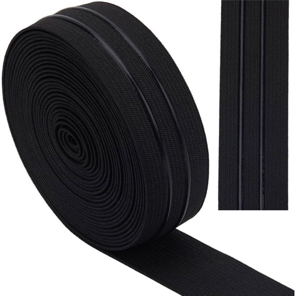 5 Yards 30mm Wide Non-Slip Elastic Ribbon Black Straight Line Silicone Elastic Gripper Band Tape Stretch Rubbers Elastic Straps Belt Waistband for DIY Garment Sewing Crafts Sports Shorts BlackDIY