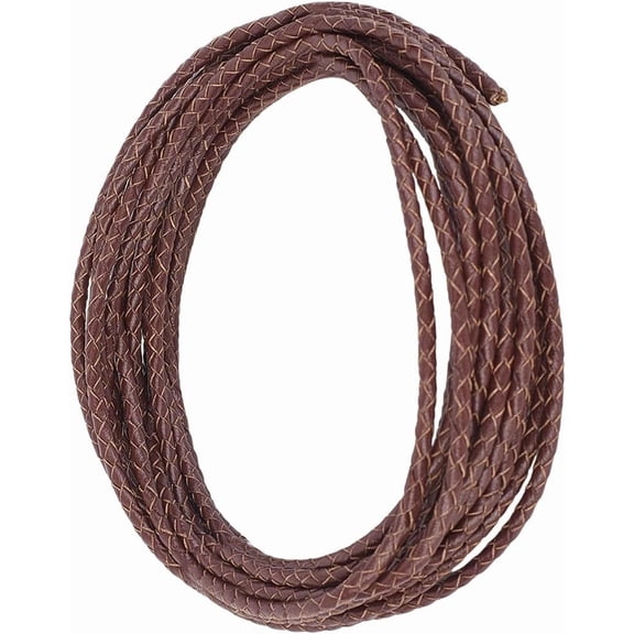 5 Yards 3MM Round Genuine Leather Bolo Tie Cord for Crafts 3MM Brown Real Leather Rope Cording String Lace for Jewelry Making Crafting Necklace Bracelets Braiding Wraps Beading