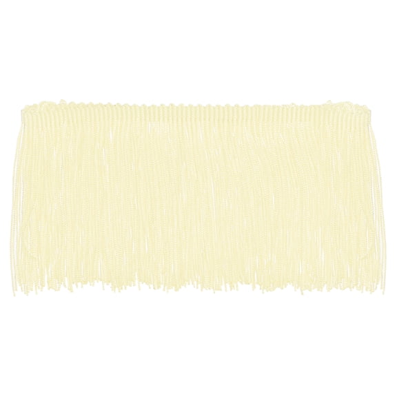 Uxcell 5 Yard x 4" Chainette Fringe Trim Tassel Sewing Trim for DIY Sewing CraftsShade Decoration, Beige