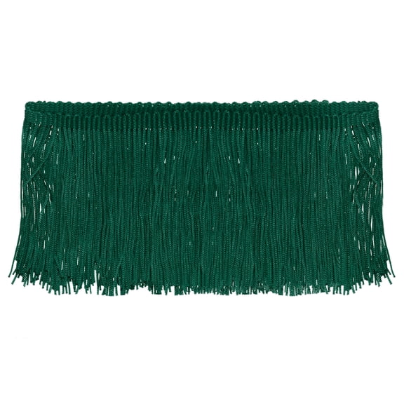 Uxcell 5 Yard x 4" Chainette Fringe Trim Tassel Sewing Trim for DIY Sewing CraftsShade Decoration, Dark Green