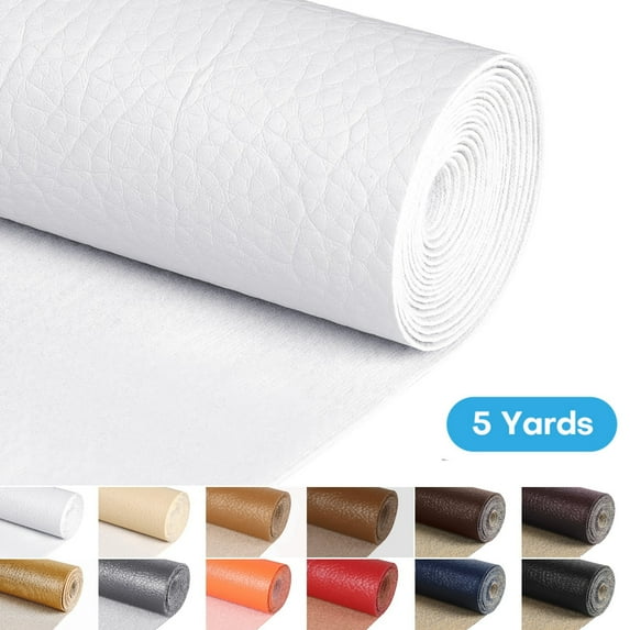 5 Yards 54" Wide Vinyl Faux Leather Fabric Cotton Back Home Decor Fabric for Hand Crafts DIY Craft Upholstery