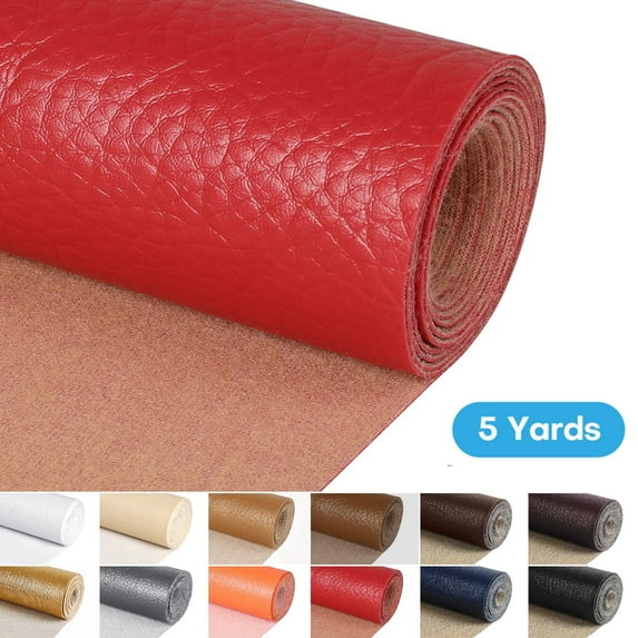 5 Yards 54" Wide Vinyl Faux Leather Fabric Cotton Back Home Decor Fabric for Hand Crafts DIY Craft Upholstery