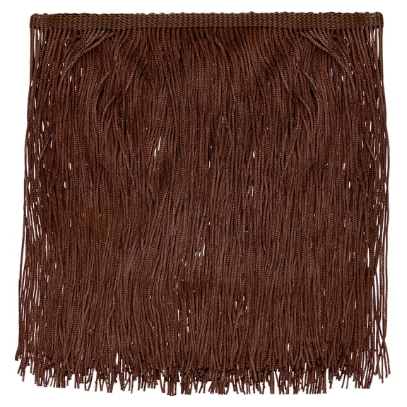 Uxcell 5 Yard x 8" Chainette Fringe Trim Tassel Sewing Trim for DIY Sewing CraftsShade Decoration, Dark Coffee