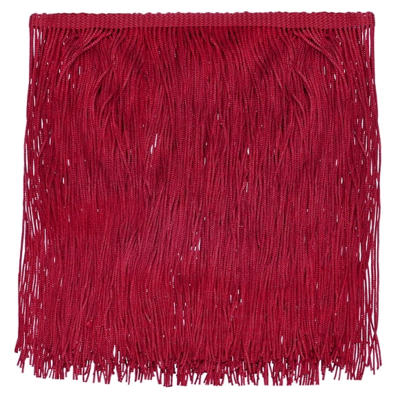 Uxcell 5 Yard x 8" Chainette Fringe Trim Tassel Sewing Trim for DIY Sewing CraftsShade Decoration, Dark Red