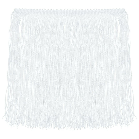 5 Yards 8 Inch Chainette Fringe Trim Tassel Sewing Trim for DIY Sewing CraftsShade Decoration, Light White