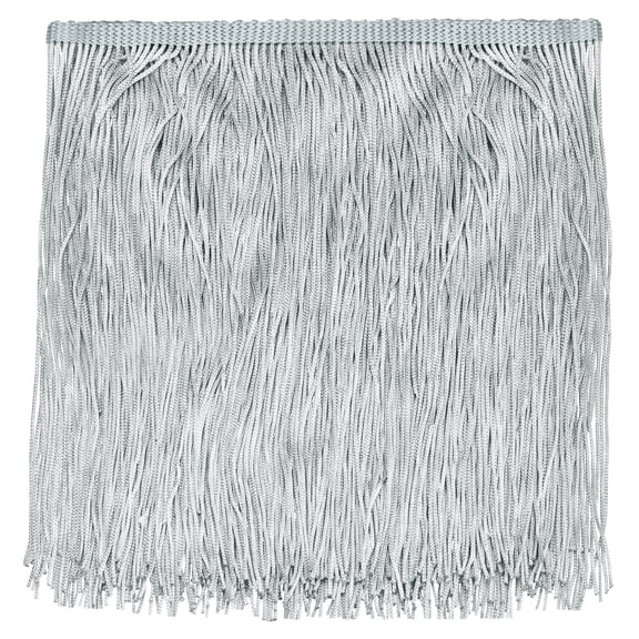 Uxcell 5 Yard x 8" Chainette Fringe Trim Tassel Sewing Trim for DIY Sewing CraftsShade Decoration, Silver Grey