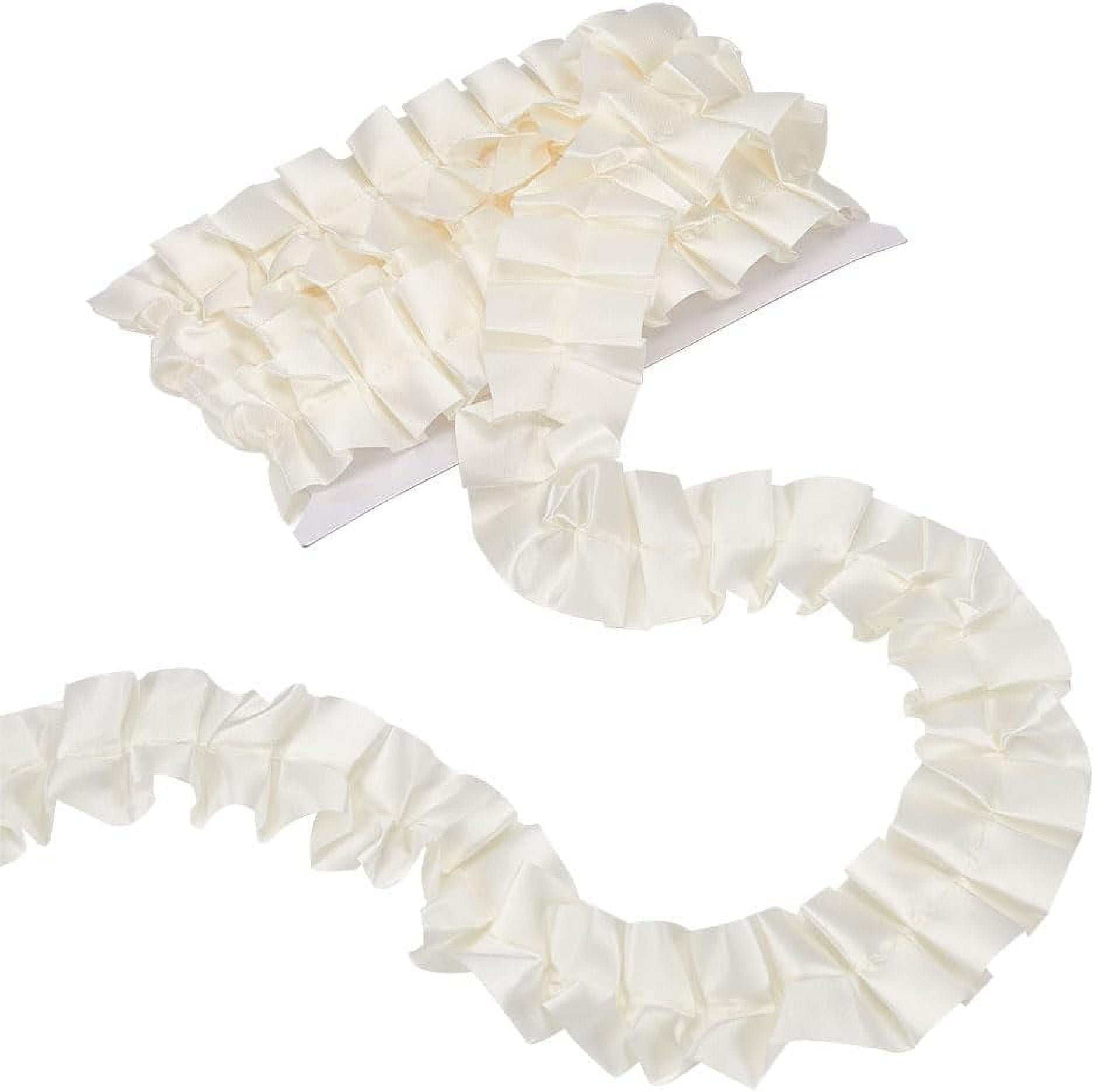 5 Yards Beige Pleated Wavy Ribbon Ruffle Satin Ribbon Edging Trimmings ...