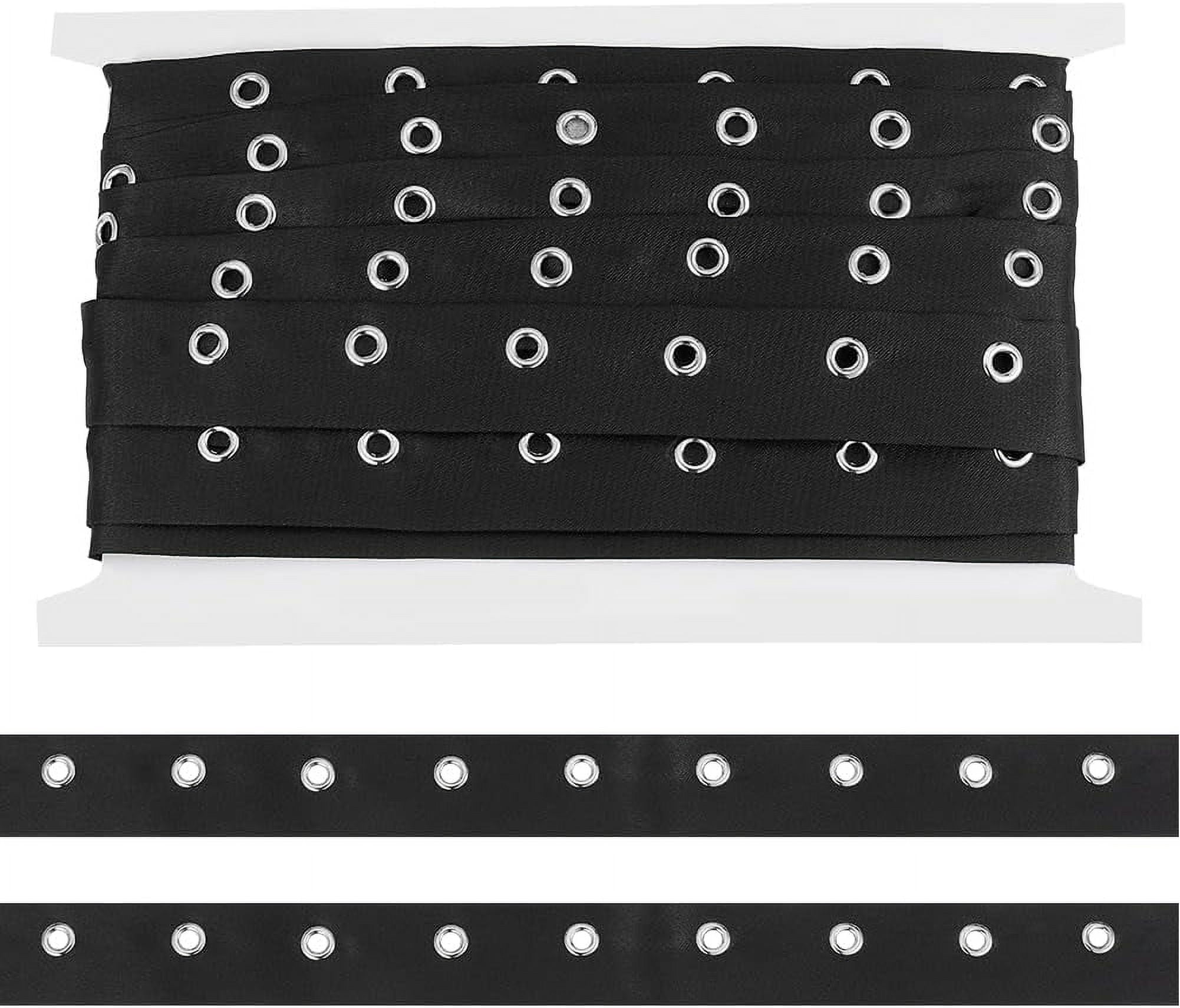 5 Yards Black Cotton Eyelet Tape 1 inch Wide Grommet Twill Tape Trim ...