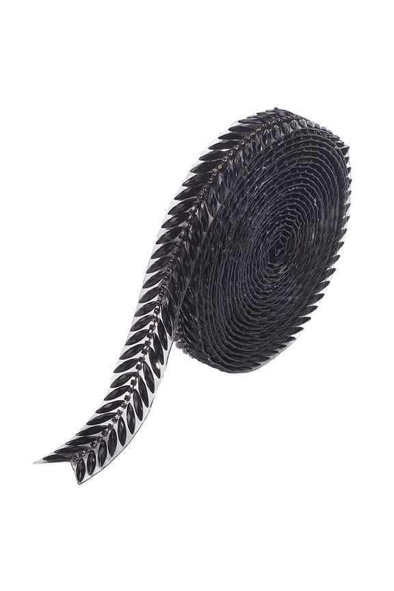 5 Yards Black Rhinestone Hot Melt Adhesive Trim Bling Chain Strips Roll Sparkle Diamond Applique Ribbon Stickers Tape