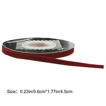 5 Yards Burgundy Velvet Ribbon Christmas Holiday Diy Bow Gift Wrapping Decoration | Satin Flocking Ribbon | 4.5M/177.17In | Polyester | 5 Widths | 14G/0.03Lb | Party Table Decor