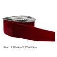 thumbnail image 1 of 5 Yards Burgundy Velvet Ribbon, Satin Flocking for Christmas DIY Bow, Gift Wrapping & Holiday Party Table Decoration, 1 of 6