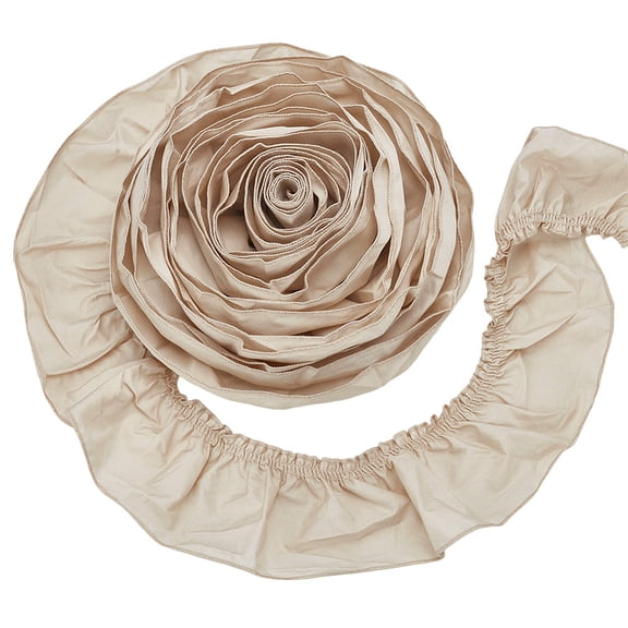 5 Yards Burlywood Cotton Pleated Ribbon 3-1/2 inch Wide Ruffled Wave Edge Trim DIY