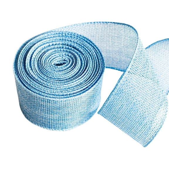 5 Yards Christmas Wired Ribbon,2 Inch Wide Ribbon Christmas,Christmas Ribbon For Gift Wrapping,Christmas Tree Ribbon,Christmas Ribbon For Gift Wrapping, Big Bow, Wreath,Diy Crafts,(Sky Blue,5M)