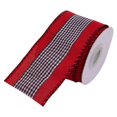 thumbnail image 1 of 5 Yards Christmas Wired Ribbon,Christmas Wired Edge Ribbons,2.48 inch Wide Christmas Wired Edge Decoration Ribbon,Burlap Wrapping Ribbon for Holiday Craft Wedding Decoration Wreaths Bow,Z-Red, 1 of 8