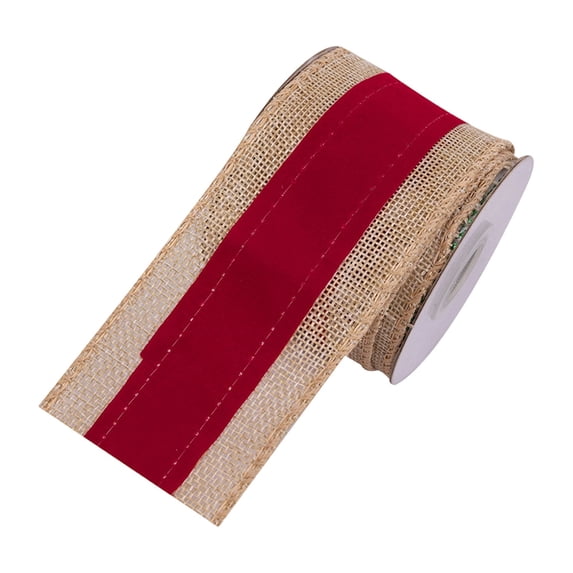 5 Yards Christmas Wired Ribbon,Christmas Wired Edge Ribbons,2.48 inch Wide Christmas Wired Edge Decoration Ribbon,Burlap Wrapping Ribbon for Holiday Craft Wedding Decoration Wreaths Bow,Z-Brick Red