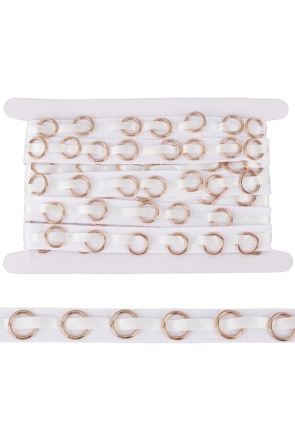 5 Yards Cotton Sewing Tape with Metal Ring for Shoe Bag Accessories White 19x2mm DIY