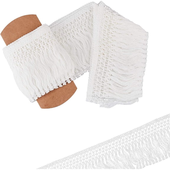 5 Yards Cotton Tassel Fringe Trim Lace Trim Ribbons for Sewing Crafts Accessories White