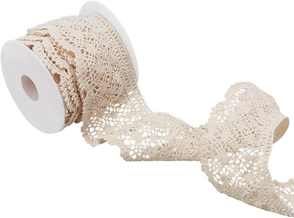 5 Yards Crocheted Lace Trim 1-3/4 inch Wide PeachPuff Lace Ribbon with ...