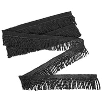 Uxcell 1 Count Curtain Fringes Fringe Trim for Sofa Clothes Black 5 Yards