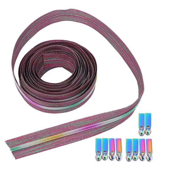 5 Yards Nylon Zipper Fabric for Luggage and Backpack Repair with 10 Detachable Zippers Included